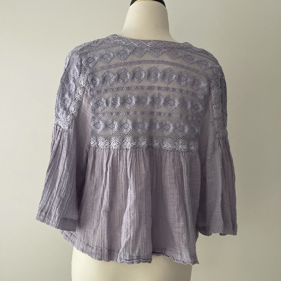 RARE FREE PEOPLE lavender blouse - Picture 3 of 4